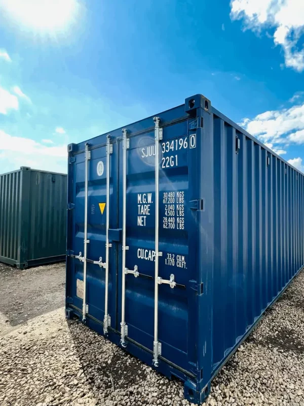 Container marittimo usato da 20 piedi blu